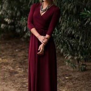 Burgundy Wrap Dress